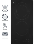 Электрическая варочная панель Kitll KHH 3003 BLACK 30 см 2 конфорки цвет чёрный KITLL