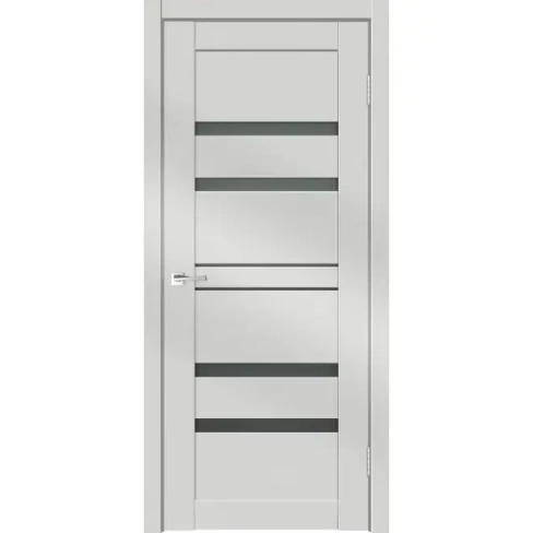 Дверь межкомнатная Linea 6 остекленная HardFlex ламинация цвет платина 70x200 см (с замком и петлями) VELLDORIS