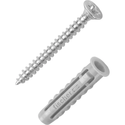 Дюбель для полнотелых материалов Fischer SX с шурупом 5x25 мм нейлон/оцинкованная сталь 20 шт. FISCHER