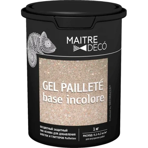 Лак-основа Maitre Deco «Gel Paillete Base Incolore» бесцветный 1 кг MAITRE DECO