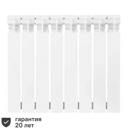 Радиатор Тепломиp Bimetal 500/100 биметалл 8 секций боковое подключение цвет белый ТЕПЛОМИP B/500/100/8