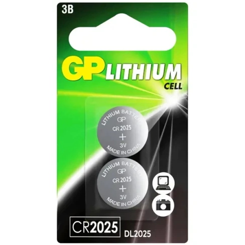 Батарейка GP CR2025 литиевая 2 шт. GP CR 2025-7CR2 БЛИСТЕР нет