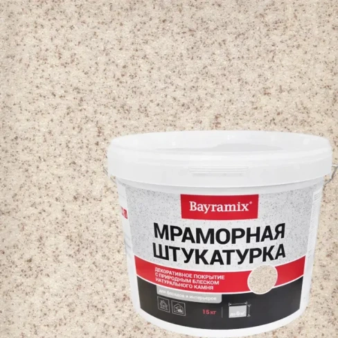 488592672 Штукатурка мраморная Bayramix Kashmir White-N 15 кг BAYRAMIX Мраморная штукатурка