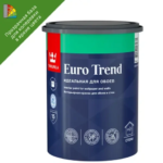 Краска интерьерная моющаяся для обоев и стен Tikkurila Euro Trend База C бесцветная матовая 0.9 л TIKKURILA