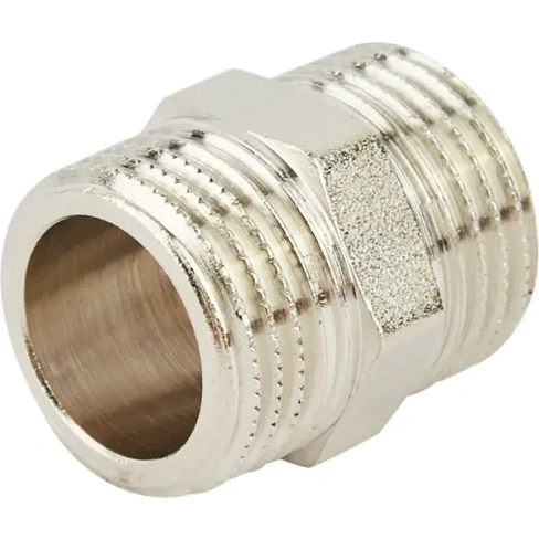 Ниппель Stout 1/2" наружная резьба никелированная латунь SFT-0004-001212 STOUT