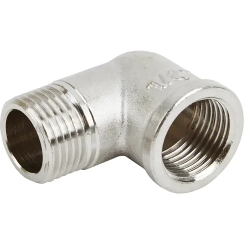 Угольник Stout 1/2" внутренняя-наружная резьба никелированная латунь STOUT