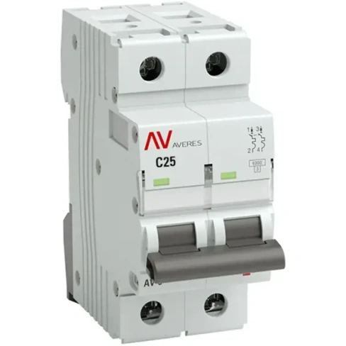 Автоматический выключатель EKF Averes AV-6 2P C25 А 6 кА mcb6-2-25C-av