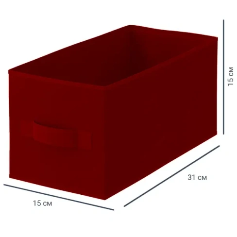 Короб Spaceo KUB 15x15x31 см 6.9 л полипропилен цвет тёмно-красный SPACEO