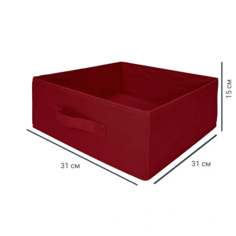 Короб Spaceo KUB 31x31x15 см 14.4 л полипропилен цвет тёмно-красный SPACEO