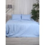 Комплект постельного белья Rustic Blue полутораспальный полисатин синий Rustic полисатин жатка Комплект посте