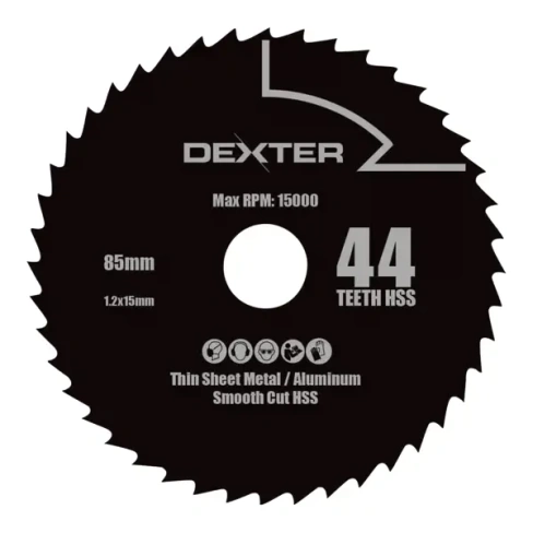 Диск по металлу 85x15 мм 44 зуба Dexter DEXTER