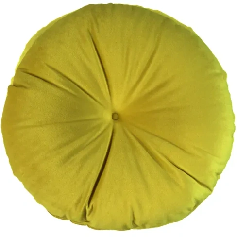 488683513 Подушка Бархат ø37 см цвет желтый LINEN WAY Декоративная подушка Нео-классика