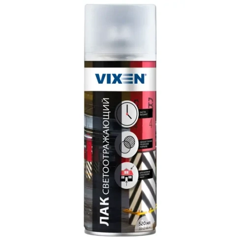 488686093 Лак аэрозольный Vixen Светоотражающий глянцевый прозрачный 520 мл VIXEN