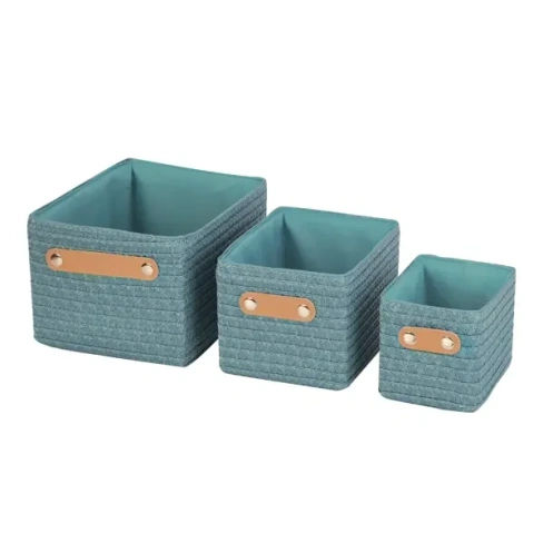 Набор корзин Sensea Paille 19x16x24.5 см цвет бирюзовый 3 шт. SENSEA