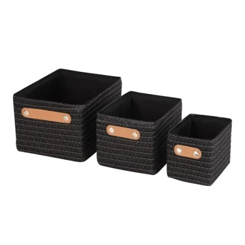 Набор корзин Sensea Paille 19x16x24.5 см цвет тёмно-серый 3 шт. SENSEA