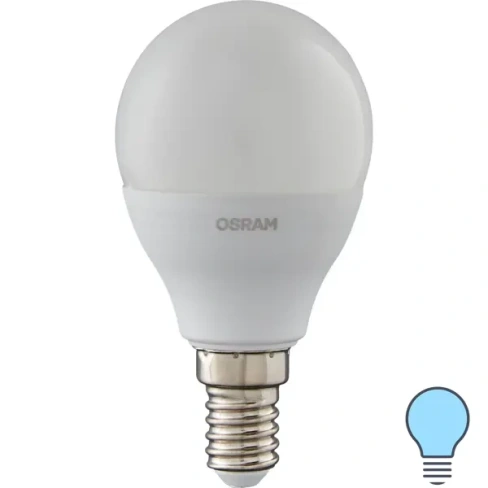 Лампа светодиодная Osram Antibacterial E14 220-240 В 7.5 Вт шар малый 806 лм