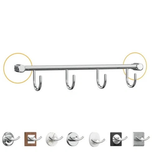 488686847 Держатель для полотенец Lemer You-Design 4 крючка цвет хром LEMER You-Design Полотенцедержатель с 4 крючками
