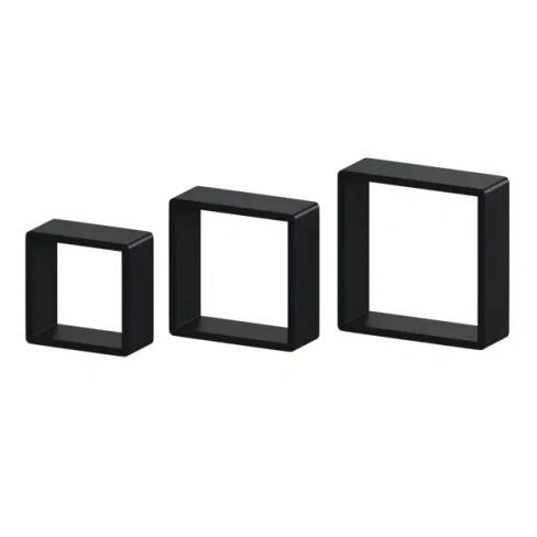 Набор настенных полок Spaceo 20x20 см/24x24 см/28x28 см МДФ цвет чёрный 3 шт SPACEO