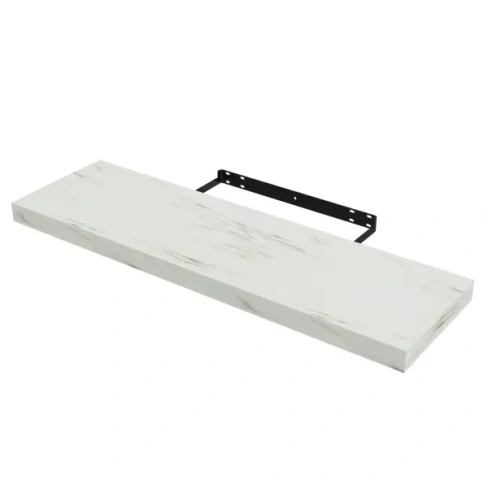 Полка мебельная Spaceo White Marble 80x23.5x3.8 см МДФ цвет белый мрамор SPACEO