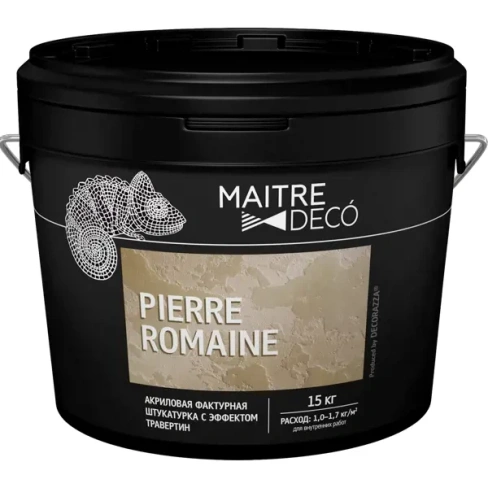 488687783 Фактурная штукатурка Maitre Deco «Pierre Romaine» акриловая эффект травертин 15 кг MAITRE DECO