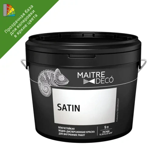 488687790 Краска для колеровки для стен и потолков Maitre Deco Satin База C 9 л MAITRE DECO