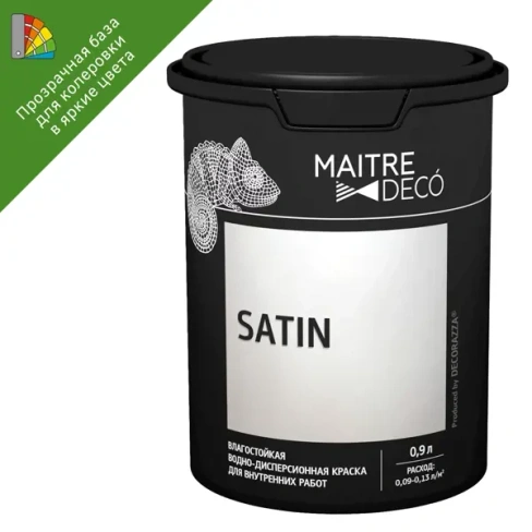 488687791 Краска для колеровки для стен и потолков Maitre Deco Satin База C 0.9 л MAITRE DECO