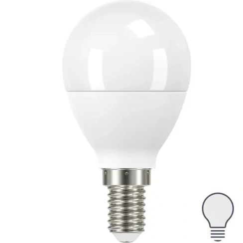 Лампа светодиодная Lexman P45 E14 175-250 В 7 Вт белая 600 лм нейтральный белый свет LEXMAN