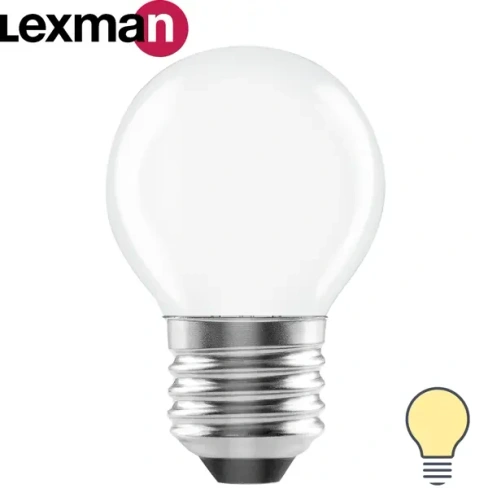 Лампа светодиодная Lexman E27 220-240 В 4 Вт шар матовая 400 лм теплый белый свет LEXMAN