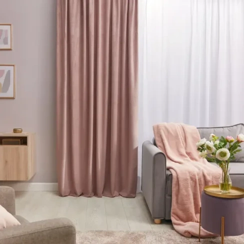 Штора на ленте со скрытыми петлями Inspire Gia 200x280 см цвет сиреневый Santal 4 INSPIRE
