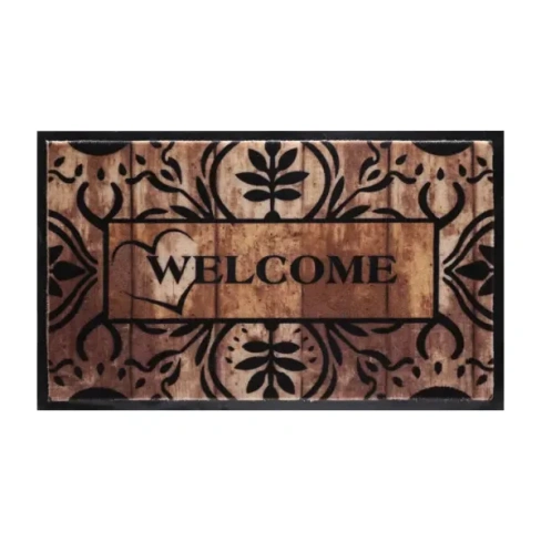488690126 Коврик Inspire Welcome 45x75 см полиэстер на ПВХ цвет коричневый INSPIRE PHIL