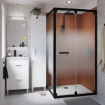 Душевая перегородка Sensea Easy 90x190 см стекло с шелкографией профиль черный SENSEA EAFI90BF Easy