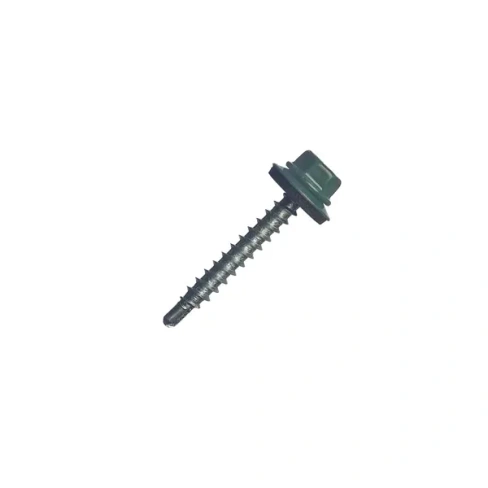 Кровельные саморезы с буром 4.8x35 цвет зеленый 200 шт./уп.