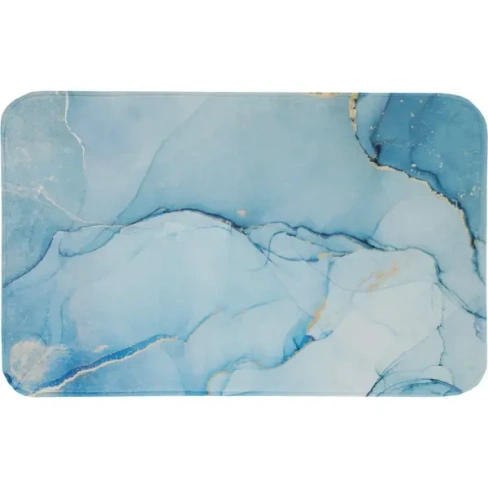 Коврик для ванной комнаты Swensa Marble 80x50 см цвет голубой с золотом SWENSA - Marble