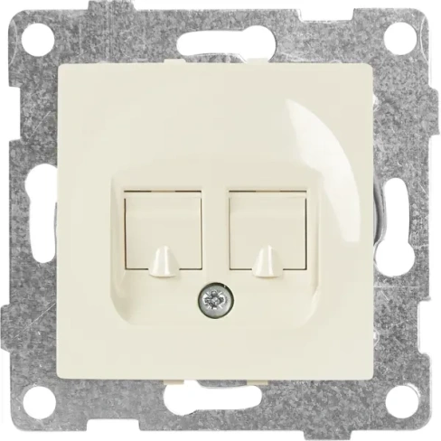 Телефонная/компьютерная розетка встраиваемая Gusi Electric Ugra RJ45 RJ12 без заземления цвет бежевый GUSI ELECTRIC розе