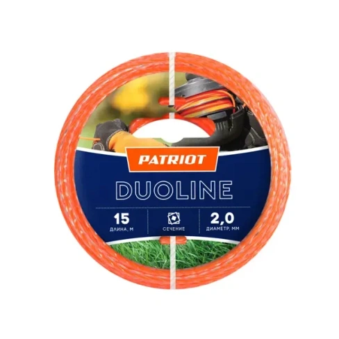 Леска для триммера Patriot Duoline ø2 мм 15 м квадрат PATRIOT