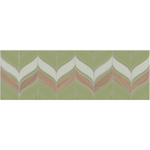 488700251 Декор настенный Kerasol Milagro Lan Deco 20x60 см лаппатированный цвет оливковый белый KERASOL Milagro Декор Milagro Lan
