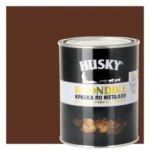 Краска по металлу Husky Klondike глянцевая цвет коричневый 0.9 л RAL 8017 HUSKY