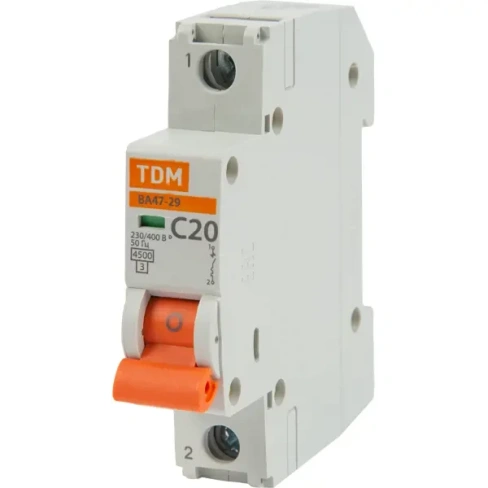 488701621 Автоматический выключатель TDM Electric ВА47-29 1P C20 А 4.5 кА SQ0206-0075 TDM ELECTRIC