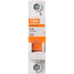 Автоматический выключатель TDM Electric ВА47-63 1P C16 А 4.5 кА SQ0218-0003 TDM ELECTRIC