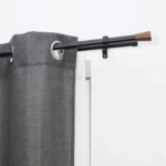 Карниз двухрядный Cripta 160-300 см металл цвет черный INSPIRE