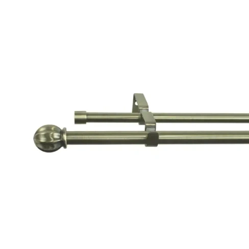 Карниз двухрядный Ikary 160-300 см металл цвет латунь INSPIRE