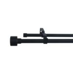 Карниз двухрядный Duplo 160-300 см металл цвет черный INSPIRE