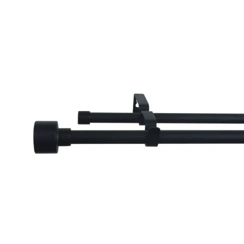 Карниз двухрядный Duplo 160-300 см металл цвет черный INSPIRE