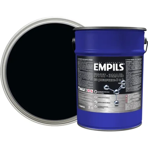 Грунт-эмаль по ржавчине 3 в 1 Empils PL цвет черный 5 кг EMPILS