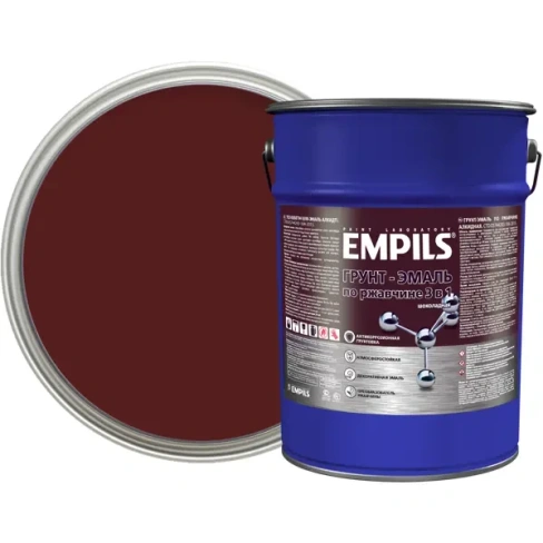 Грунт-эмаль по ржавчине 3 в 1 Empils PL цвет шоколад 5 кг EMPILS