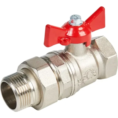 488710395 Кран шаровой Valfex 3/4" с американкой внутренняя-наружная резьба ручка бабочка VALFEX