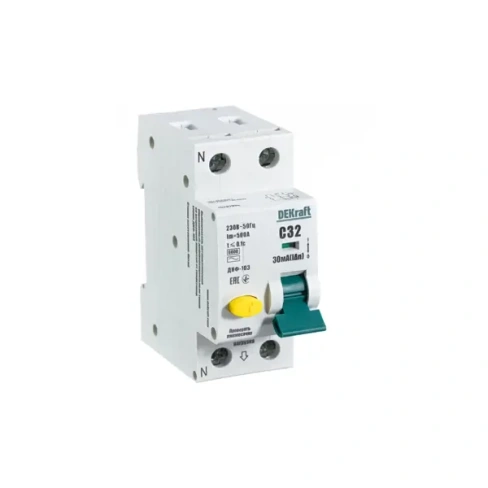 Дифференциальный автомат Dekraft 1P N C32 A 30 мА 6 кА AC 16207DEK DEKRAFT