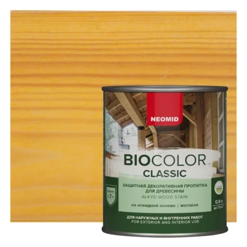488714616 Пропитка для древесины Neomid Bio Color Classic New 2020 матовая цвет сосна 0.9 л NEOMID
