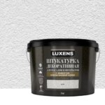 Штукатурка декоративная Luxens с эффектом апельсиновой корки цвет белый 7 кг LUXENS Штукатурка Апельсиновая корка