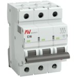 Автоматический выключатель EKF Averes AV-6 3P C16 А 6 кА mcb6-3-16C-av